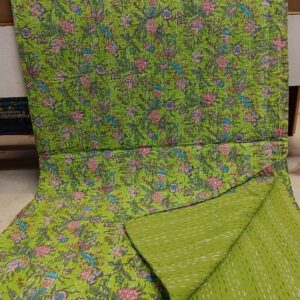 Flora Green Bed Cover